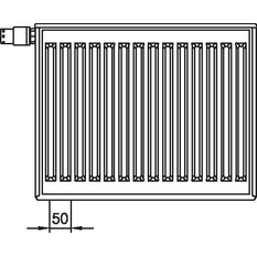 Radiátor Kermi Profil-V FTV 33 levý 300 x 1600 mm, 2080 W, bílý