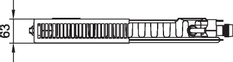 Radiátor Kermi therm-x2 Plan-V PTV 11 levý 305 x 1605 mm, 782 W, bílý