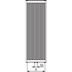 Radiátor vertikální Kermi therm-x2 Verteo Profil FSN 22 univerzální připojení 2200 x 700 mm, 3069 W, bílý