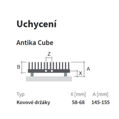 Těleso topné designové Isan Antika Cube 1800 x 295 mm, 1018 W, středové připojení, sněhově bílá RAL 9016