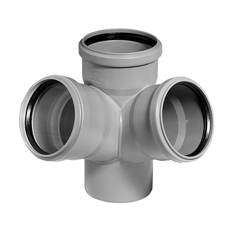 Odbočka rohová Osma HTED 45° DN 125 x 110 x 110 šedá