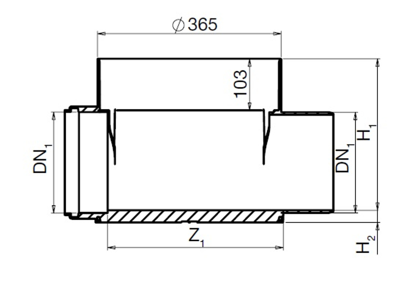 Dno šachtové PP Wavin Basic 315, KG DN 200 (přímé)