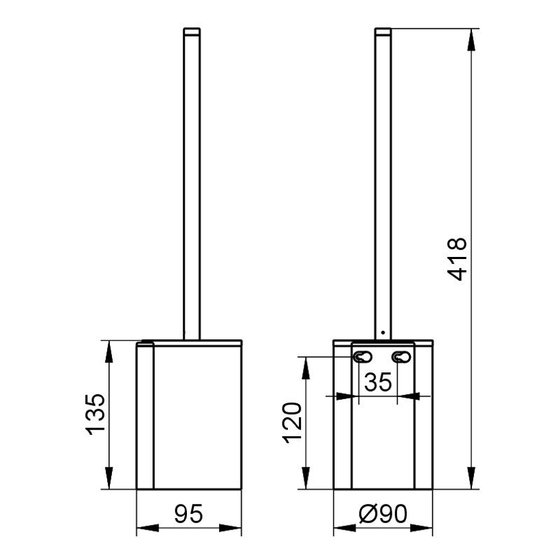 Klozetová souprava se štětkou Keuco Plan, ušlechtilá ocel