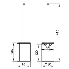 Klozetová souprava se štětkou Keuco Plan, ušlechtilá ocel