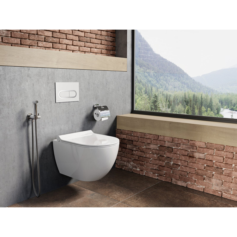 Ovládací WC tlačítko Ravak Chrome, bílá
