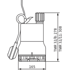 Ponorné motorové čerpadlo na splaškovou vodu Wilo Drain TMR 32/8-10M, Rp 5/4˝, 1x230V, 0.37kW