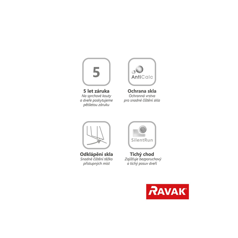 Sprchové dveře Ravak BLDP4 180, lesk+grape