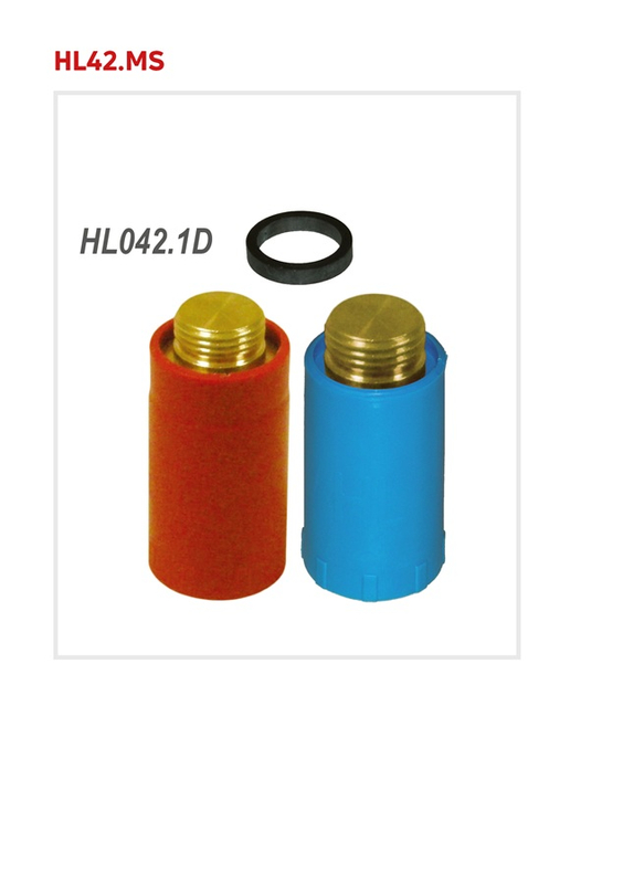 Ochranná zátka s mosazným závitem R1/ HL Hutterer & Lechner, 2˝, modrá.