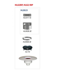 Střešní vtok HL Hutterer & Lechner, DN160 se svislým odtokem v provedení pro pochůzné střechy, s PVC izolační přírubou, s elektrickým ohřevem(10-30W, 230V). Pro měkčené PVC hydroizolační fólie, nástavec 148x148/137x137mm. Záchytný koš plochý