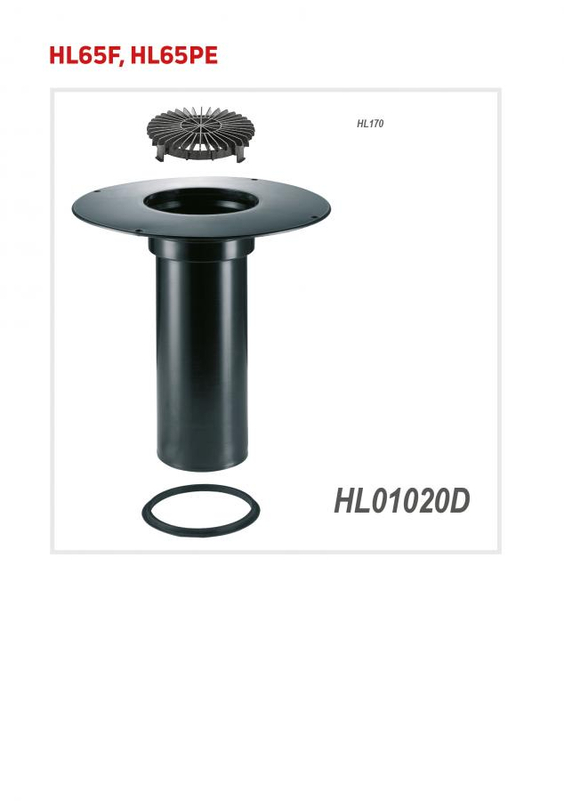 Nádstavec 345mm / HL Hutterer & Lechner, d 125mm s PP izolační přírubou pro TPO, FPO hydroizolační fólie