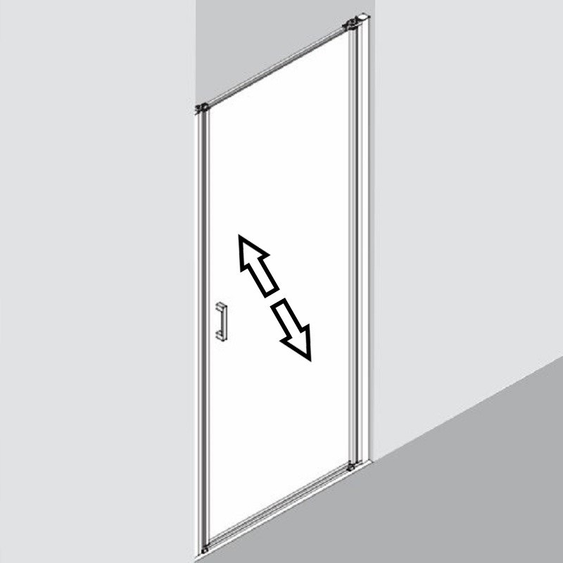 Jednokřídlé, otvírací dveře Plano Davos Plus Pravé stříbrné/sklo 75 x 200 cm