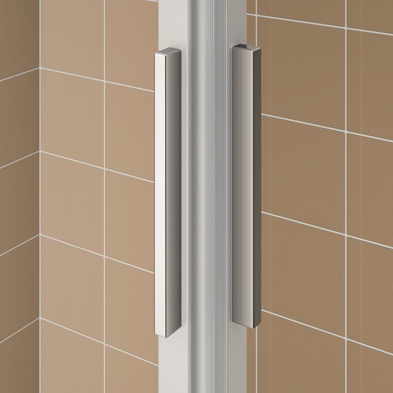 Dvoudílné posuvné dveře Plano Davos Plus E2L Levé stříbrné/sklo 120 x 200 cm