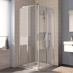 Dvoudílné posuvné dveře Plano Davos Plus E2L Levé stříbrné/sklo 120 x 200 cm