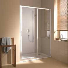 Dvoudílné posuvné dveře Plano Davos Plus G2R Pravé bílé/sklo 120 x 200 cm