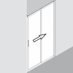 Dvoudílné, posuvné dveře Plano Davos Plus Pravé bílé/sklo 140 x 200 cm