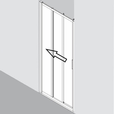 Třídílné, posuvné dveře Plano Davos Plus Levé bílé/sklo 100 x 200 cm