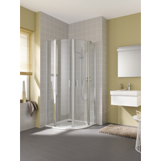 Sprchový kout Plano Davos Plus čtvrtkruh otevíratelné dveře bílé/čiré 80&nbsp;x&nbsp;200&nbsp;cm