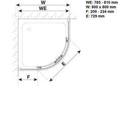 Sprchový kout Plano Davos Plus čtvrtkruh otevíratelné dveře bílé/čiré 80&nbsp;x&nbsp;200&nbsp;cm