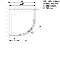 Sprchový kout Plano Davos Plus čtvrtkruh otevíratelné dveře stříbrné/čiré 90 x 200 cm