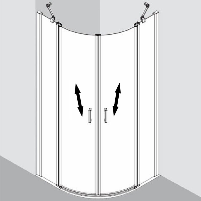 Sprchový kout Plano Davos Plus čtvrtkruh otevíratelné dveře bílé/čiré 100&nbsp;x&nbsp;200&nbsp;cm
