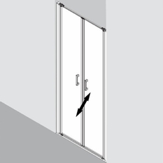 Dvoukřídlé lítací dveře Plano Davos Plus stříbrné/sklo 90 x 200 cm