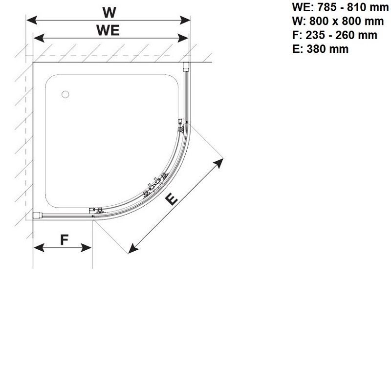 Sprchový kout Plano Davos Plus čtvrtkruh posuvné dveře bílé/čiré 80 x 200 cm