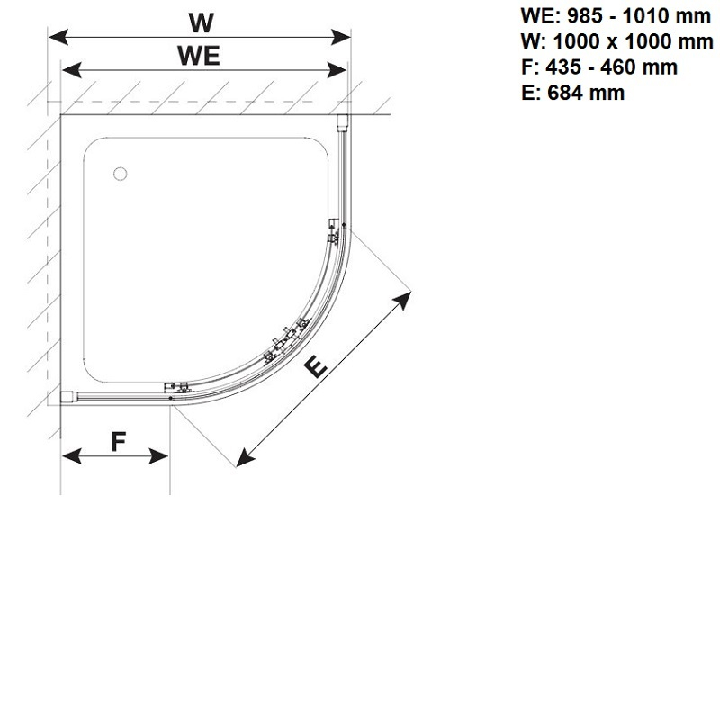 Sprchový kout Plano Davos Plus čtvrtkruh posuvné dveře stříbrné/čiré 100 x 200 cm