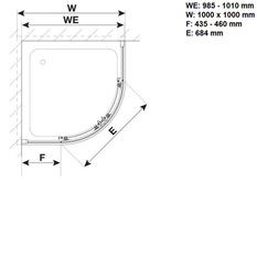 Sprchový kout Plano Davos Plus čtvrtkruh posuvné dveře stříbrné/čiré 100 x 200 cm