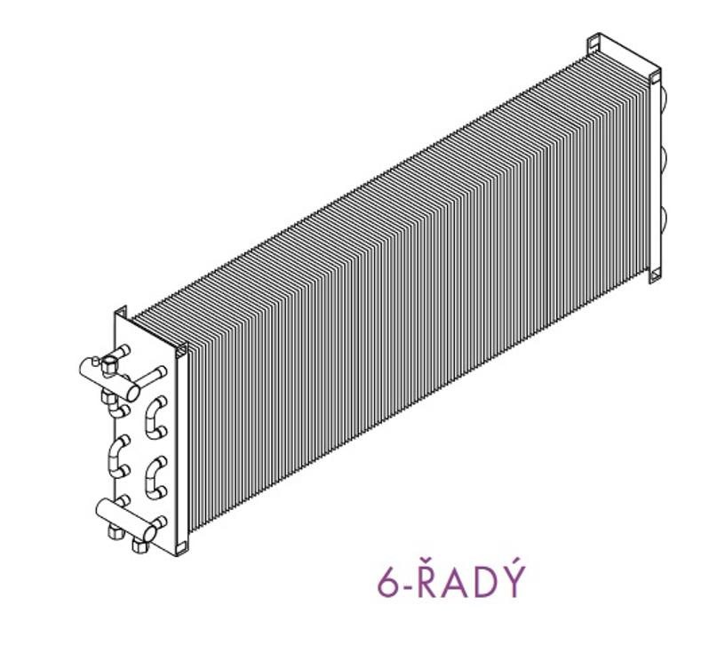 Radiátor skleněný Isan Joy Bath R 6-řadý, 725 x 1525 mm, 1000 W, barva 05 šedá
