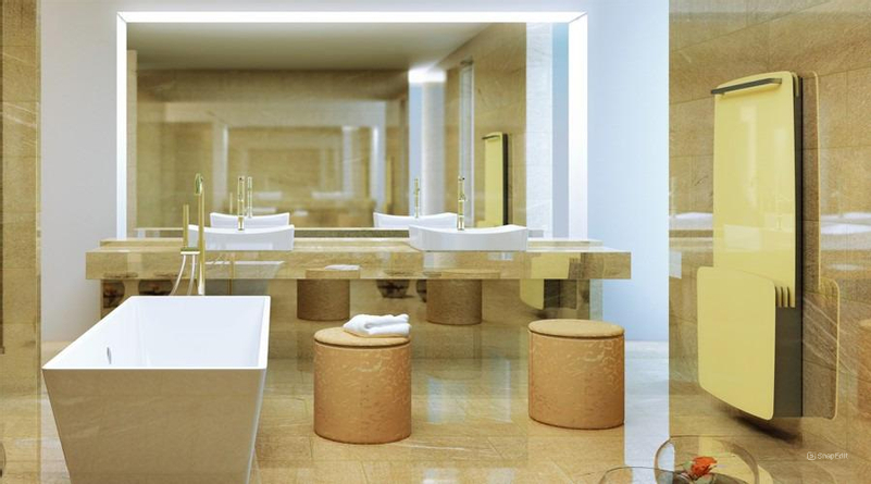 Radiátor skleněný Isan Joy Bath R 6-řadý, 725 x 1525 mm, 1000 W, barva 05 šedá