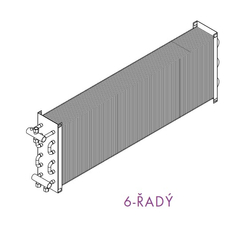 Radiátor skleněný Isan Joy Bath R 6-řadý, 725 x 1525 mm, 1000 W, barva 05 šedá