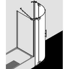 Čtvrtkruhový sprchový kout (kyvné dveře s pevnými poli) Kermi Filia XP FXP50 čiré ESG sklo s úpravou KermiCLEAN 90 x 100 x 200 cm