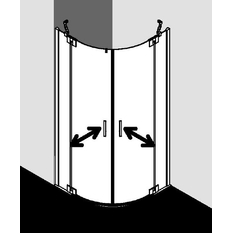 Čtvrtkruhový sprchový kout (kyvné dveře s pevnými poli) Kermi Filia XP FXP50 čiré ESG sklo s úpravou KermiCLEAN 90 x 100 x 200 cm