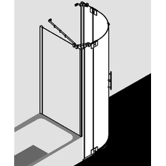 Čtvrtkruhový sprchový kout (kyvné dveře s pevnými poli) Kermi Filia XP FXP50 čiré ESG sklo s úpravou KermiCLEAN 90 x 120 x 200 cm