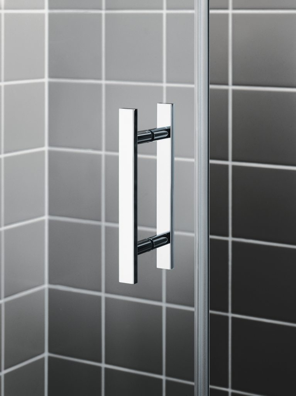 Čtvrtkruhový sprchový kout (kyvné dveře s pevnými poli) Kermi Filia XP FXP55 čiré ESG sklo s úpravou KermiCLEAN 100 x 90 x 200 cm