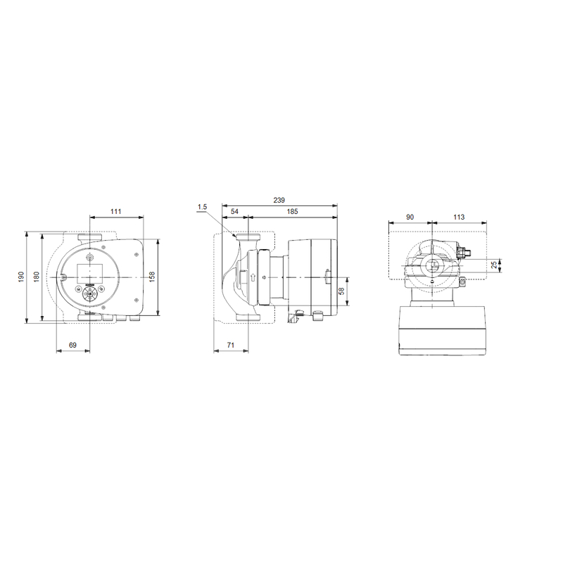 Čerpadlo oběhové Grundfos MAGNA3 25-80 180 1x230V PN10