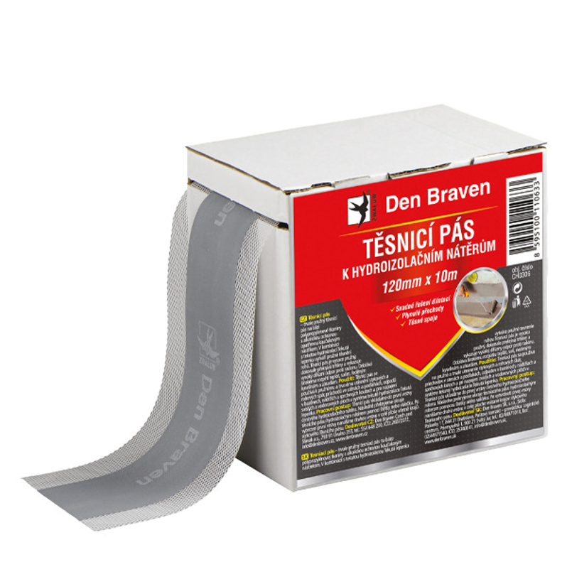 Těsnicí pás Den Braven Profi délka 10 m, šířka 120 mm, šedá