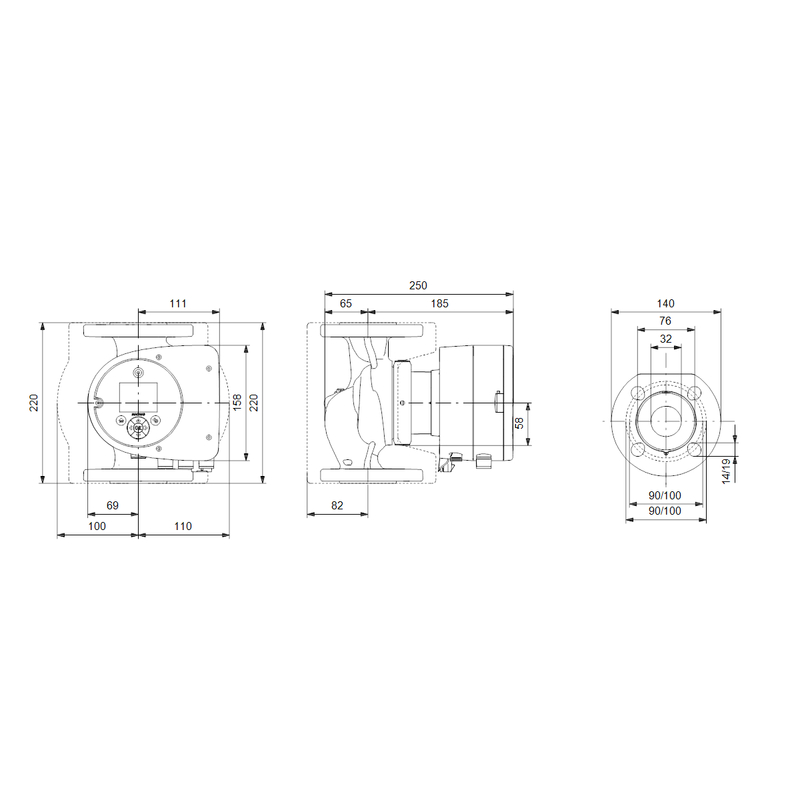 Čerpadlo oběhové Grundfos MAGNA3 32-100 F 220 1x230V PN6/10