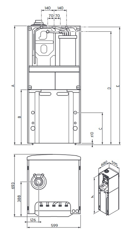 Kotel kondenzační stacionární Vaillant ecoCOMPACT VCC 206/4-5, zásobník 150 l