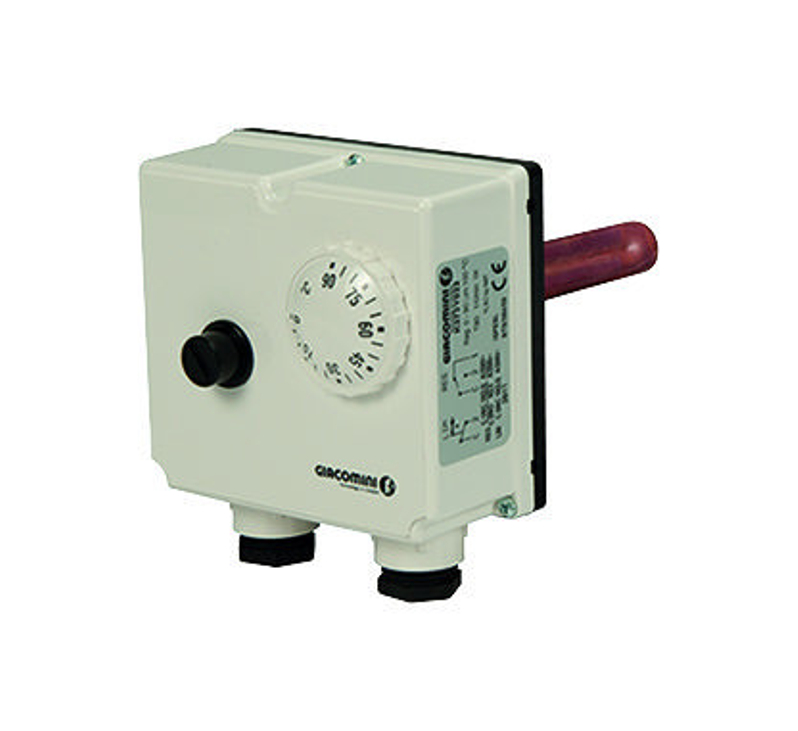 Termostat bimetalový Giacomini, 1/2˝ 0-90°C/90-110°C