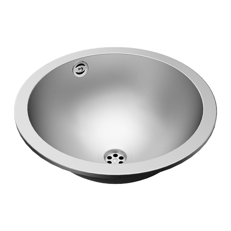 Nerezové zápustné umyvadlo s přepadem, pr. 320 mm SLUN 44X