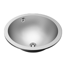 Nerezové zápustné umyvadlo s přepadem, pr. 320 mm SLUN 44X