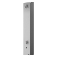 Nerezový sprchový panel s integrovaným piezo ovládáním a termostatickým ventilem, 24 V DC SLSN 02PT, antivandal
