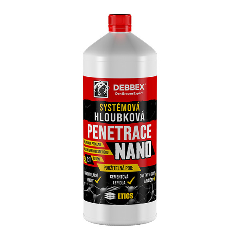 Systémová hloubková penetrace Den Braven NANO láhev 1 l, transparentní