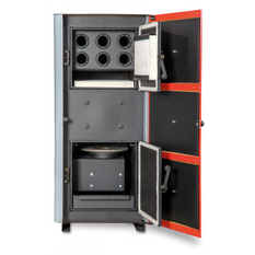 Kotel automatický na pelety a hnědé uhlí Rojek A 15 U, 3,4 - 14,8 kW, 5. třída dřevěné pelety, 4. třída hnědé uhlí