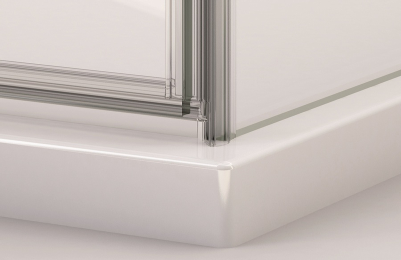 Čtvrtkruh Plano Geneva New s dvoukřídlými dveřmi, rádius 550 mm 800 x 2000 mm, aluchrom/sklo čiré