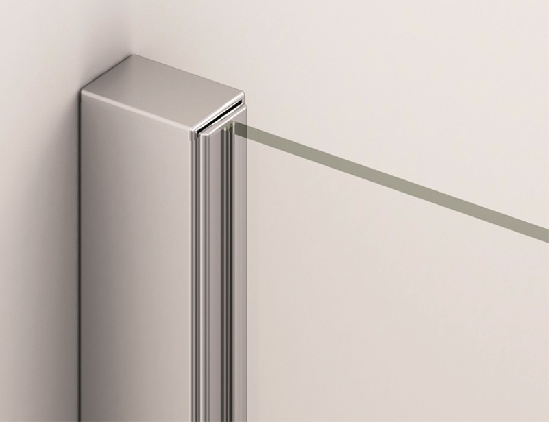 Čtvrtkruh Plano Geneva New s dvoukřídlými dveřmi, rádius 550 mm 800 x 2000 mm, aluchrom/sklo čiré