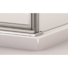Čtvrtkruh Plano Geneva New s dvoukřídlými dveřmi, rádius 550 mm 900 x 2000 mm, aluchrom/sklo čiré