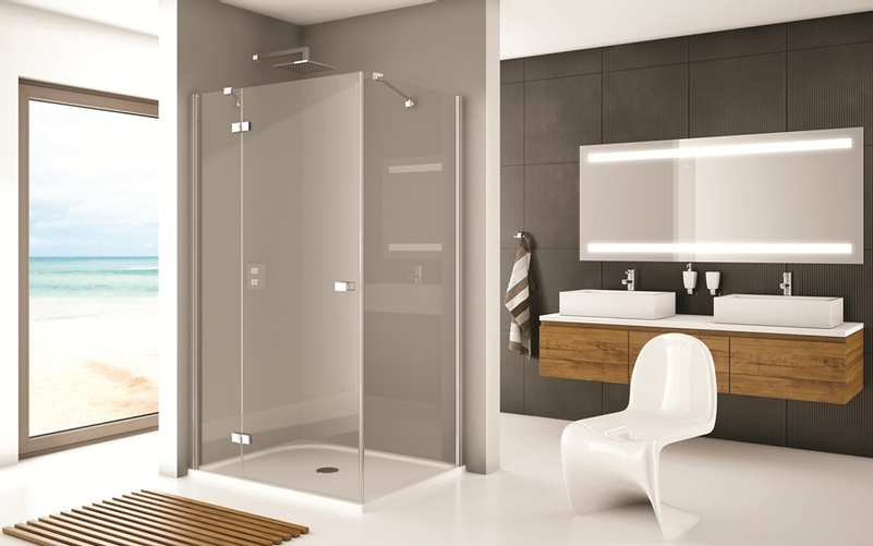 Boční stěna Plano Geneve New pro dveře s vyrovnávacím profilem, 900 x 2000 mm, aluchrom/sklo čiré
