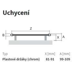 Těleso koupelnové trubkové Isan Palmyra 1535 x 600 mm, 668 W, středové připojení, chrom